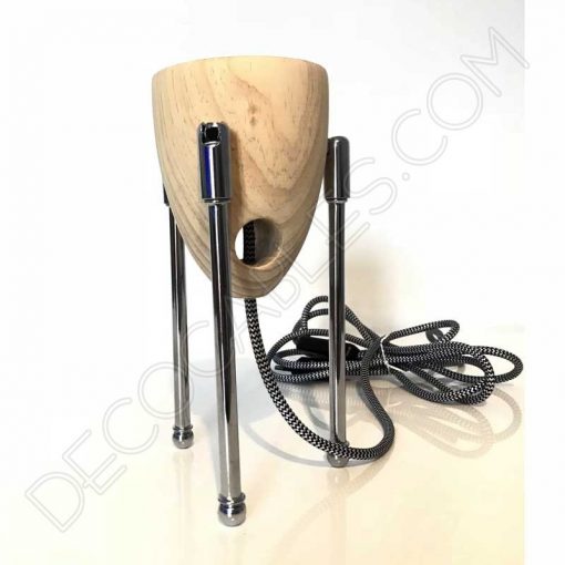 Lámpara de sobremesa cohete Sputnik en madera 4 Lámpara de sobremesa modelo cohete espacial Sputnik