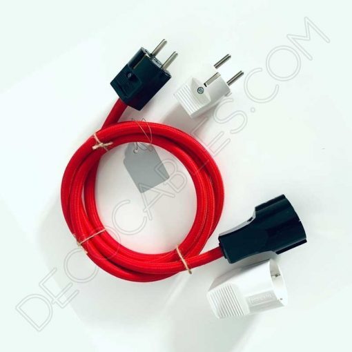 Alargadera con cable textil y toma de tierra 3 Alargadera con cable textil y toma de tierra