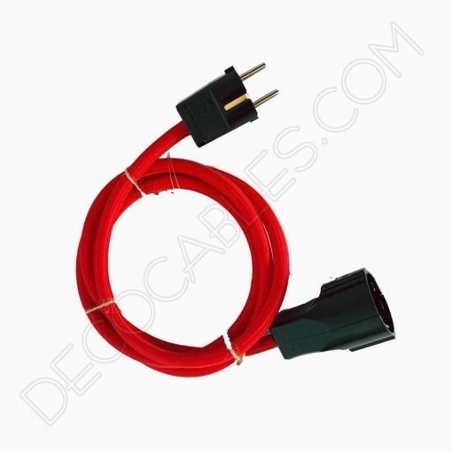 Alargadera con cable textil y toma de tierra