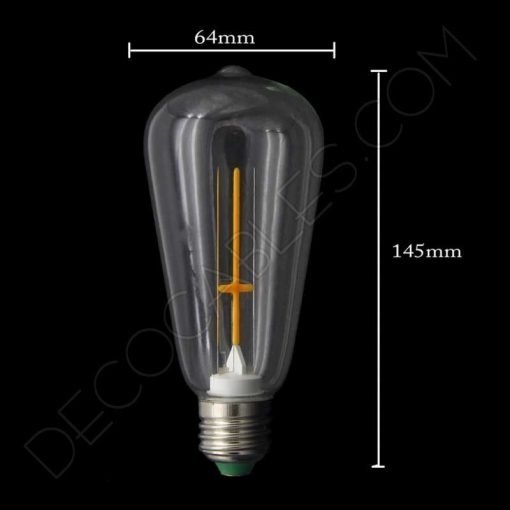 Bombilla decorativa de filamento led en cruz modelo pera