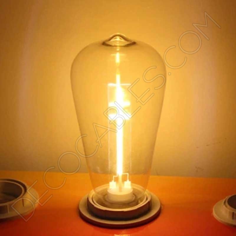 Bombilla decorativa de filamento led en cruz modelo pera