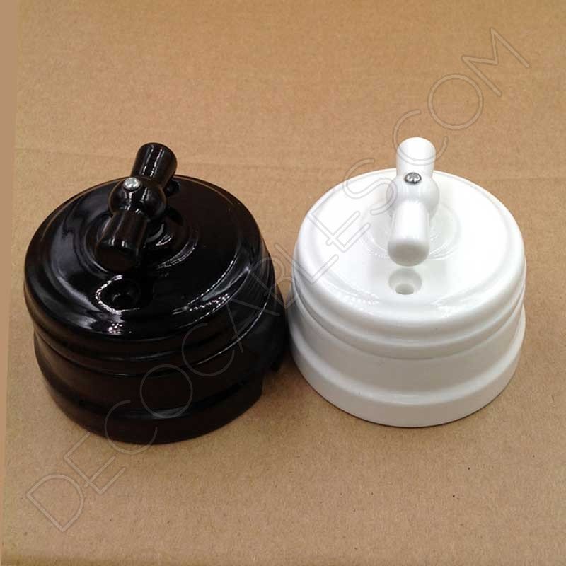 Interruptor de porcelana retro estilo vintage Interruptor de porcelana retro estilo vintage