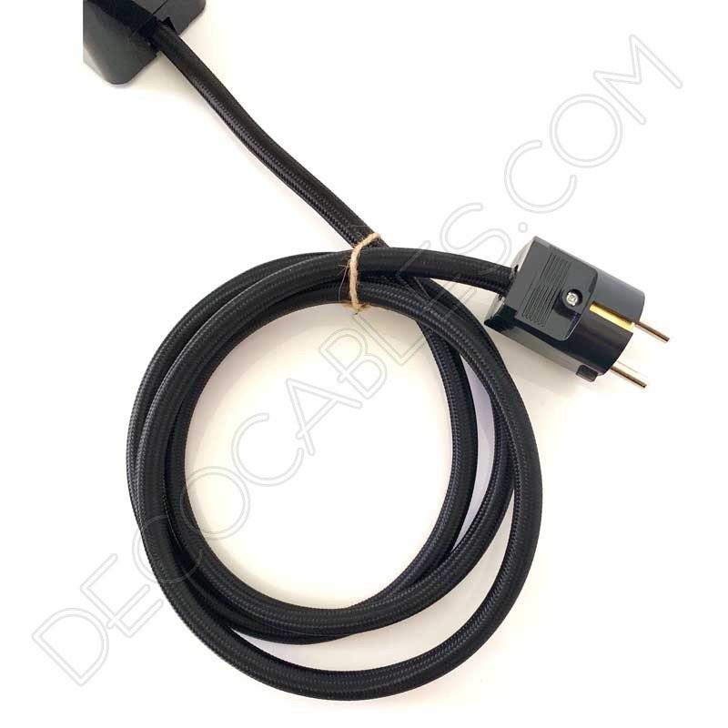 Base múltiple alargadera con cable textil Base múltiple alargadera con cable textil