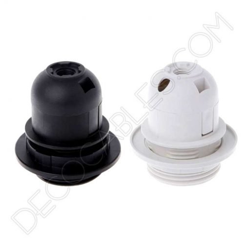 Portalámparas E27 para pantalla con salida lateral para cable