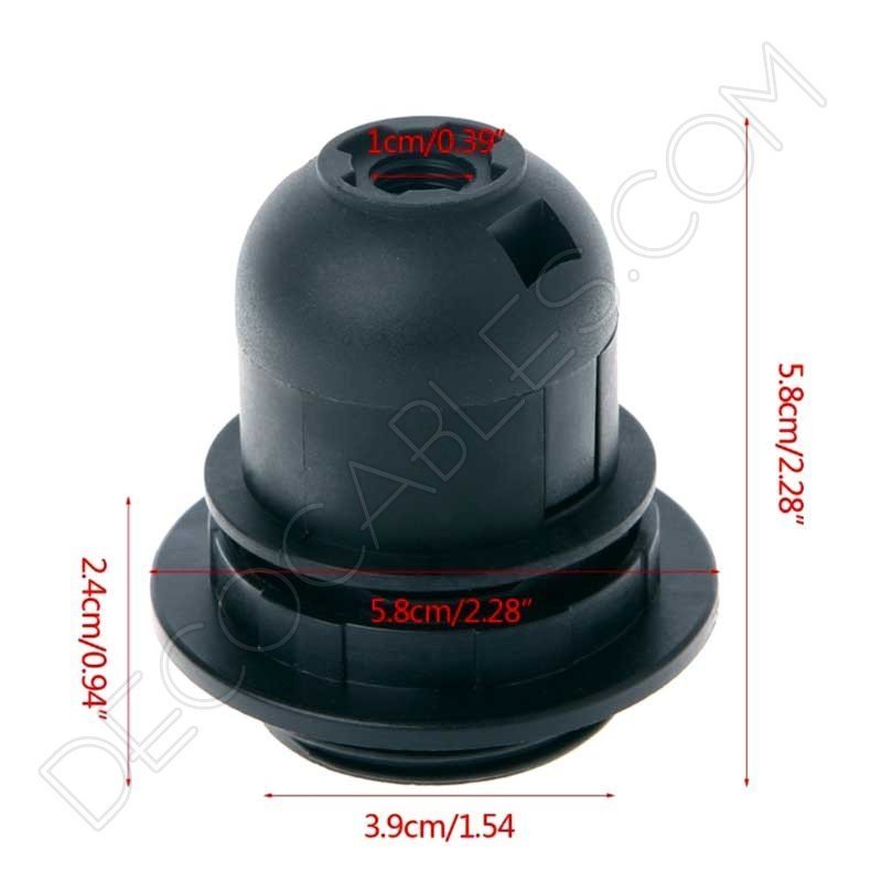 Portalámparas E27 para pantalla con salida lateral para cable Portalámparas E27 para pantalla con salida lateral para cable