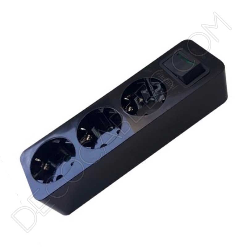 Base múltiple negra con interruptor Base múltiple negra con interruptor