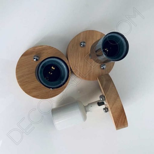 Apliques de techo o pared en metal y madera con rótula giratoria