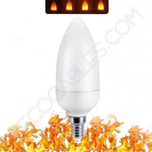 Bombilla vela led efecto llama E14