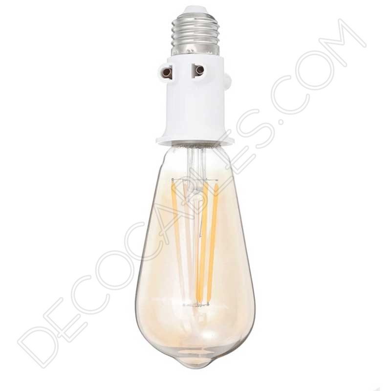 Casquilllo adaptador doble enchufe blanco Casquilllo adaptador doble enchufe blanco