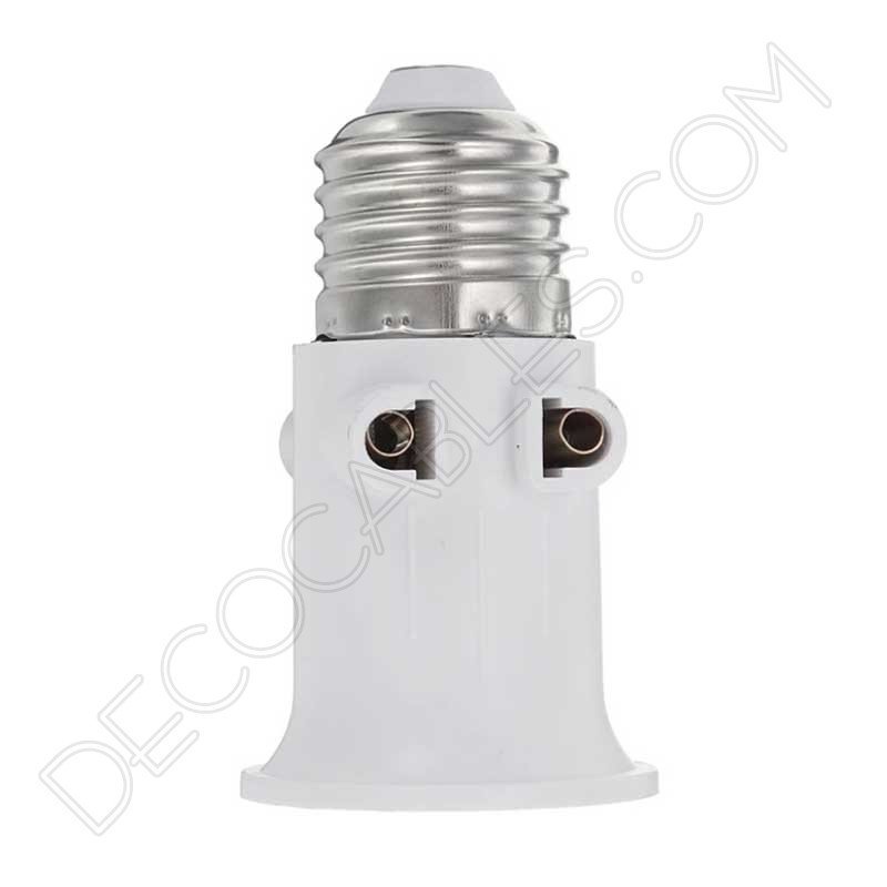 Casquilllo adaptador doble enchufe blanco Casquilllo adaptador doble enchufe blanco