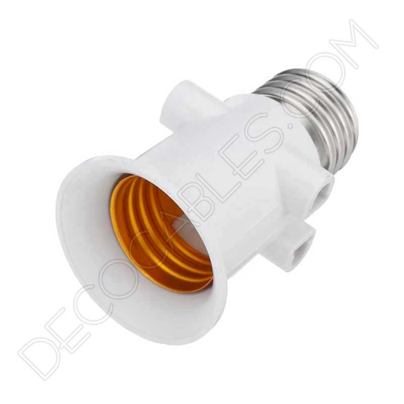 Casquilllo adaptador doble enchufe blanco Casquilllo adaptador doble enchufe blanco