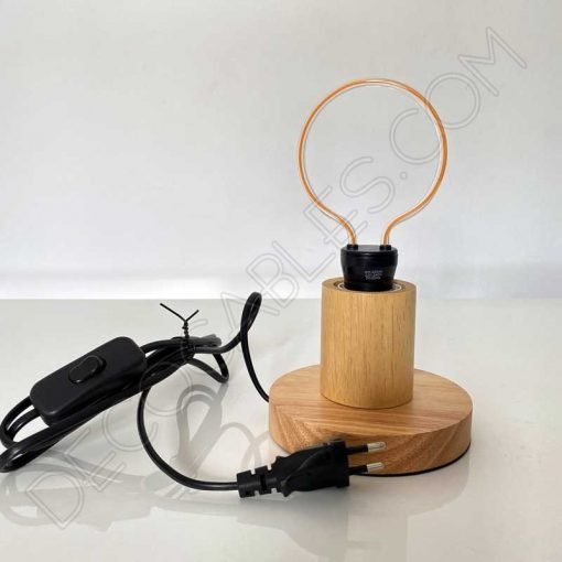 Lámpara base sobremesa madera