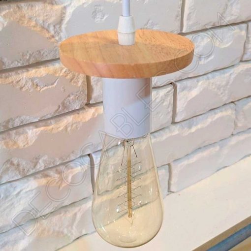 Lámpara Colgante disco de Madera y metal 4 Lámpara colgante disco madera y metal