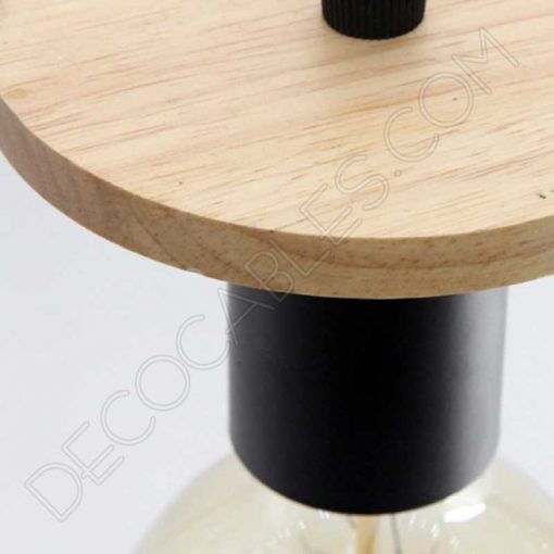 Lámpara Colgante disco de Madera y metal 6 Lámpara colgante disco madera y metal