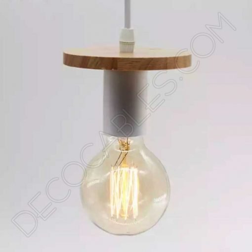 Lámpara Colgante disco de Madera y metal 2 Lámpara colgante disco madera y metal