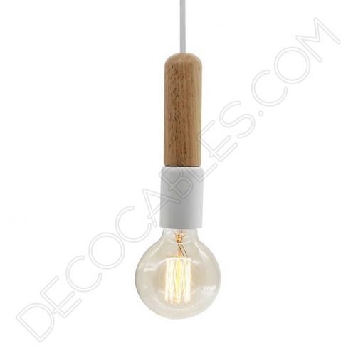 Lámpara Colgante tubular de Madera y metal 2 Lámpara colgante tubular madera y metal