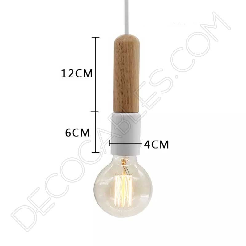 Lámpara colgante tubular madera y metal Lámpara colgante tubular madera y metal