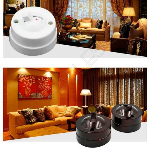 Interruptor de superficie estilo retro vintage en baquelita