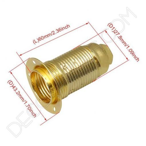 Portalámparas dorado latón E14 con arandelas