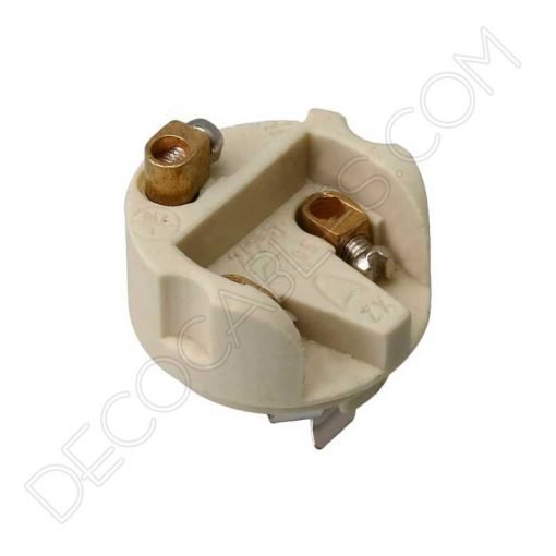 Portalámparas dorado latón E14 con arandelas