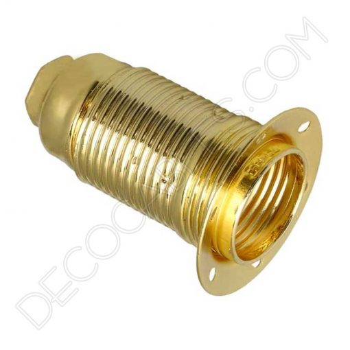 Portalámparas dorado latón E14 con arandelas