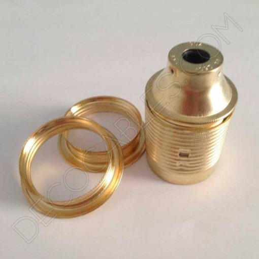 Portalámparas metálico dorado para pantallas