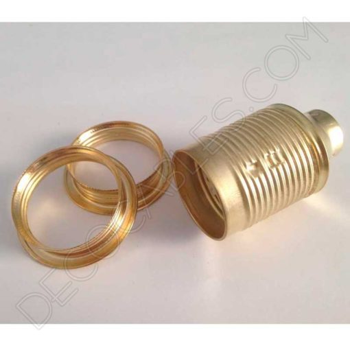 Portalámparas metálico dorado para pantallas