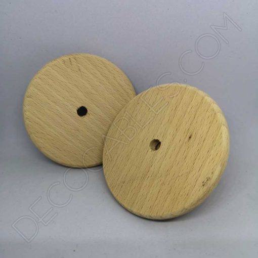 Platillo disco de madera para cable de lámparas