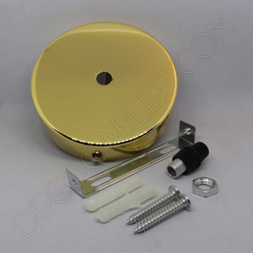 Soporte de techo para lámparas metálico oro brillo