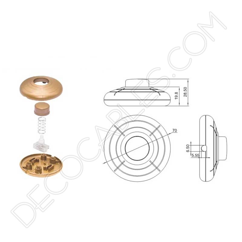 Interruptor de pie para lámpara Interruptor de pie para lámpara