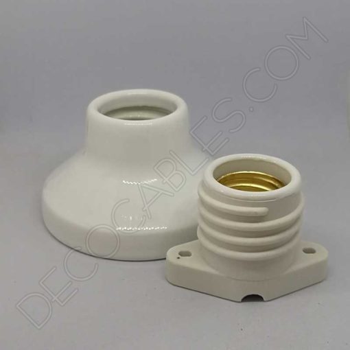 Portalámparas zócalo cerámico modelo elektra blanco