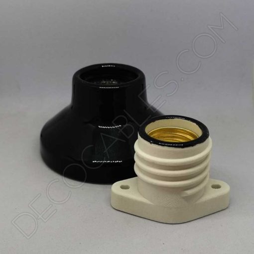 Portalámparas zócalo cerámico modelo elektra negro