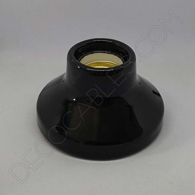 Portalámparas zócalo cerámico modelo elektra negro Portalámparas zócalo cerámico modelo elektra negro