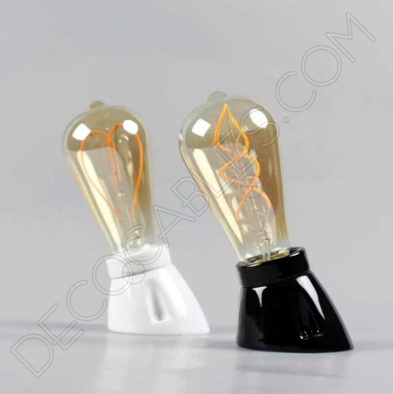 Portalámparas esmaltado porcelana curvo Portalámparas esmaltado porcelana curvo