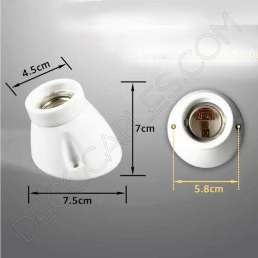 Portalámparas zócalo inclinado de porcelana 7 Portalámparas esmaltado porcelana curvo