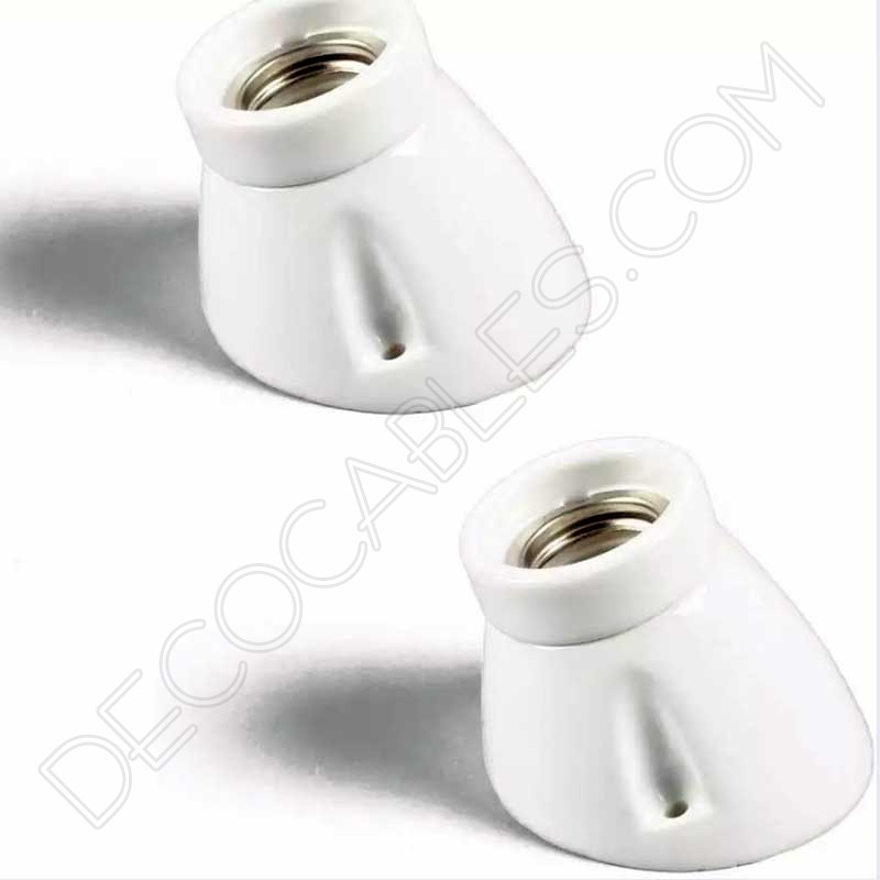 Portalámparas esmaltado porcelana curvo Portalámparas esmaltado porcelana curvo