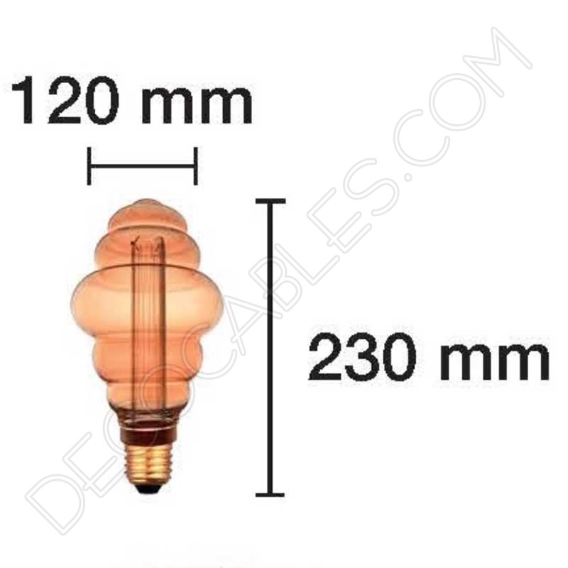 Bombilla gigante led ámbar modelo ondas Bombilla gigante led ámbar modelo ondas