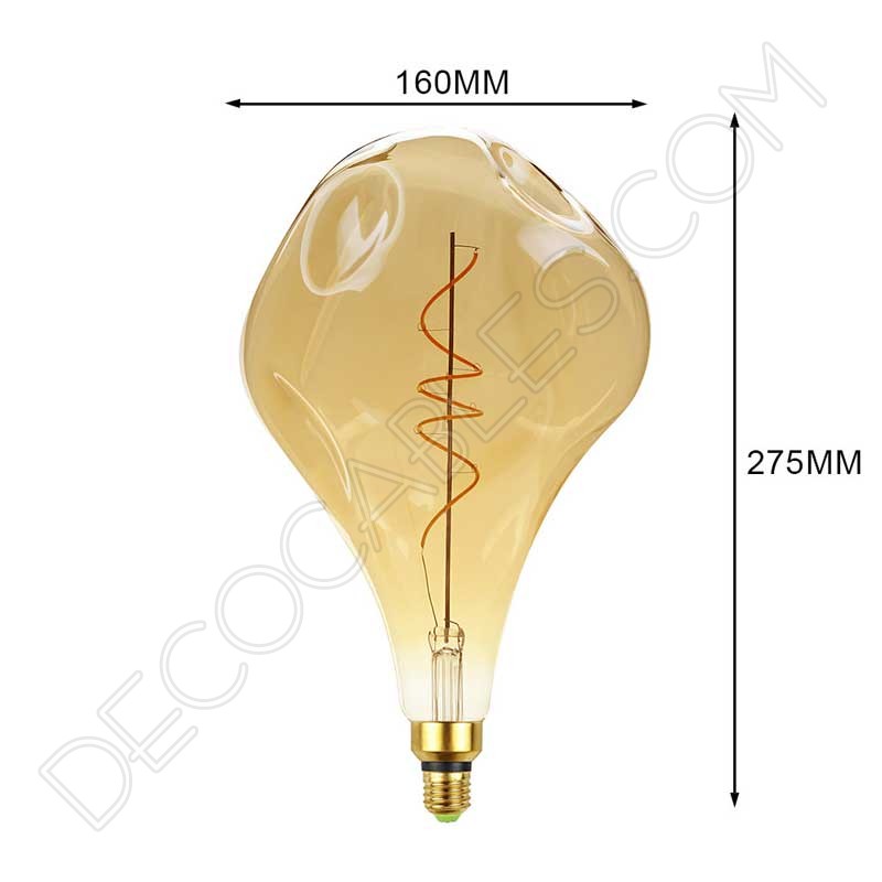 Bombilla maxi ámbar filamento led modelo irregular Bombilla maxi ámbar filamento led modelo irregular