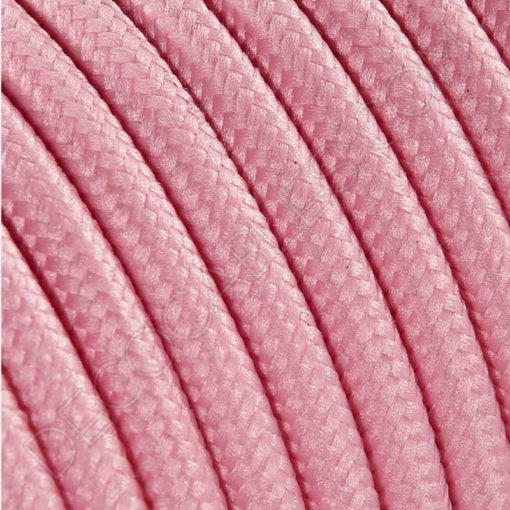 Cable textil eléctrico rosa pálido