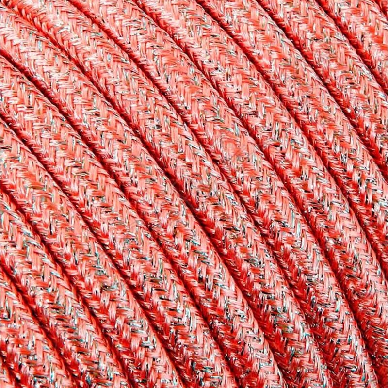 Cable textil eléctrico rosa pastel Cable textil eléctrico rosa pastel