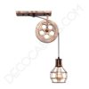 Lámpara aplique polea Vintage industrial 2 Aplique con polea estilo vintage rústico