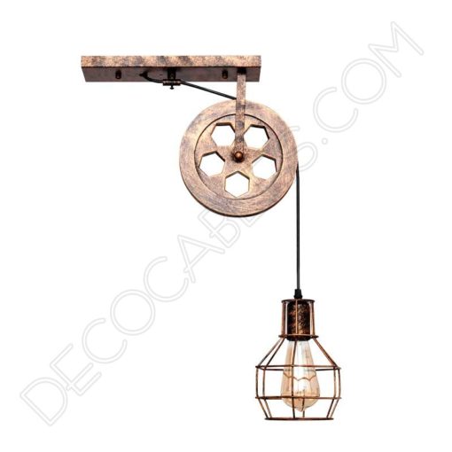 Aplique con polea estilo vintage rústico