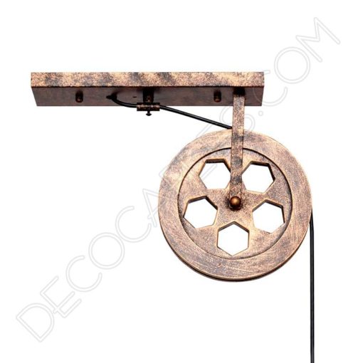 Lámpara aplique polea Vintage industrial 3 Aplique con polea estilo vintage rústico
