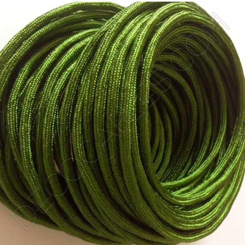 Cable eléctrico textil redondo verde oliva Cable eléctrico textil redondo verde oliva