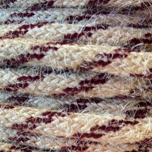 Cable eléctrico redondo cuerda de yute bicolor granate 2x0,75