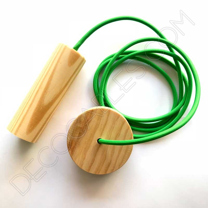 Lámpara colgante de madera modelo cilindro Lámpara colgante de madera modelo cilindro