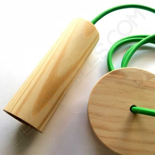 Lámpara colgante de madera modelo cilindro