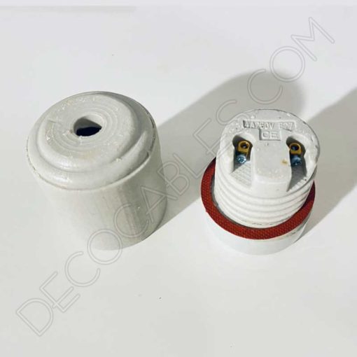 Portalámparas cerámico industrial sin pulir casquillo E27