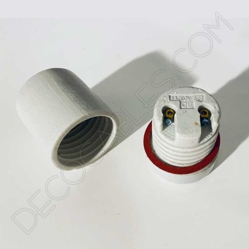 Portalámparas cerámico industrial sin pulir casquillo E27