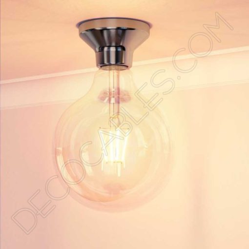 Portalámparas zócalo Retro porcelana plata Elektra 4 Portalámparas cerámico zócalo plata modelo Elektra